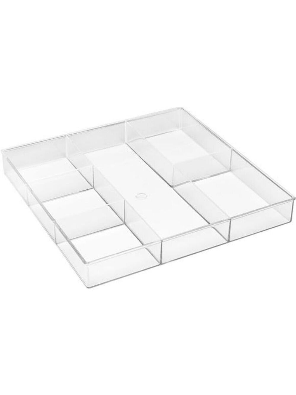 Clear Plastic Drawer Organizer 6 Section Tray for Makeup Office Kitchen